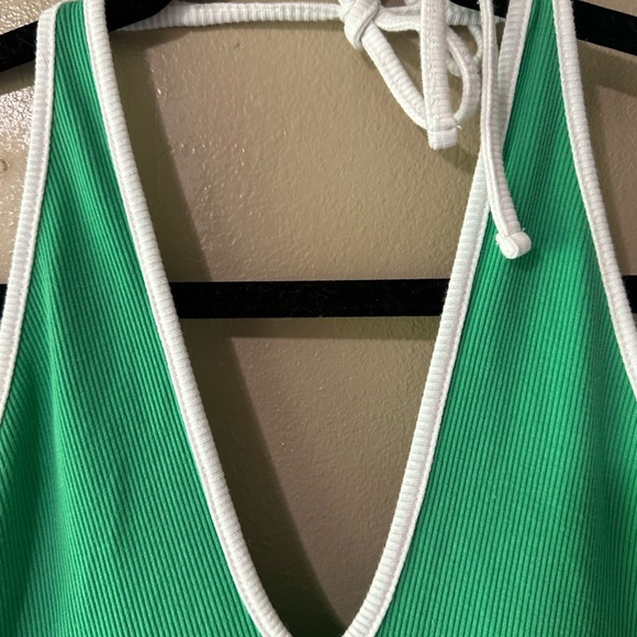 Wild Fable Green Halter Top Ribbed Dress - Picture 3 of 5